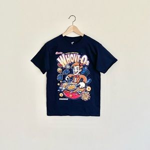 NEW Tee Fury Doctor Who Whovi-O’s Breakfast Cereal Parody Navy T Shirt Adult S